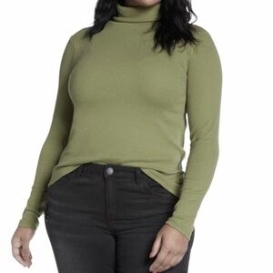 BP Turtleneck Ribbed Top Olive